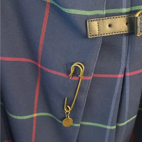 Brooks Brothers Navy Tartan A-Line Skirt - Picture 3 of 6